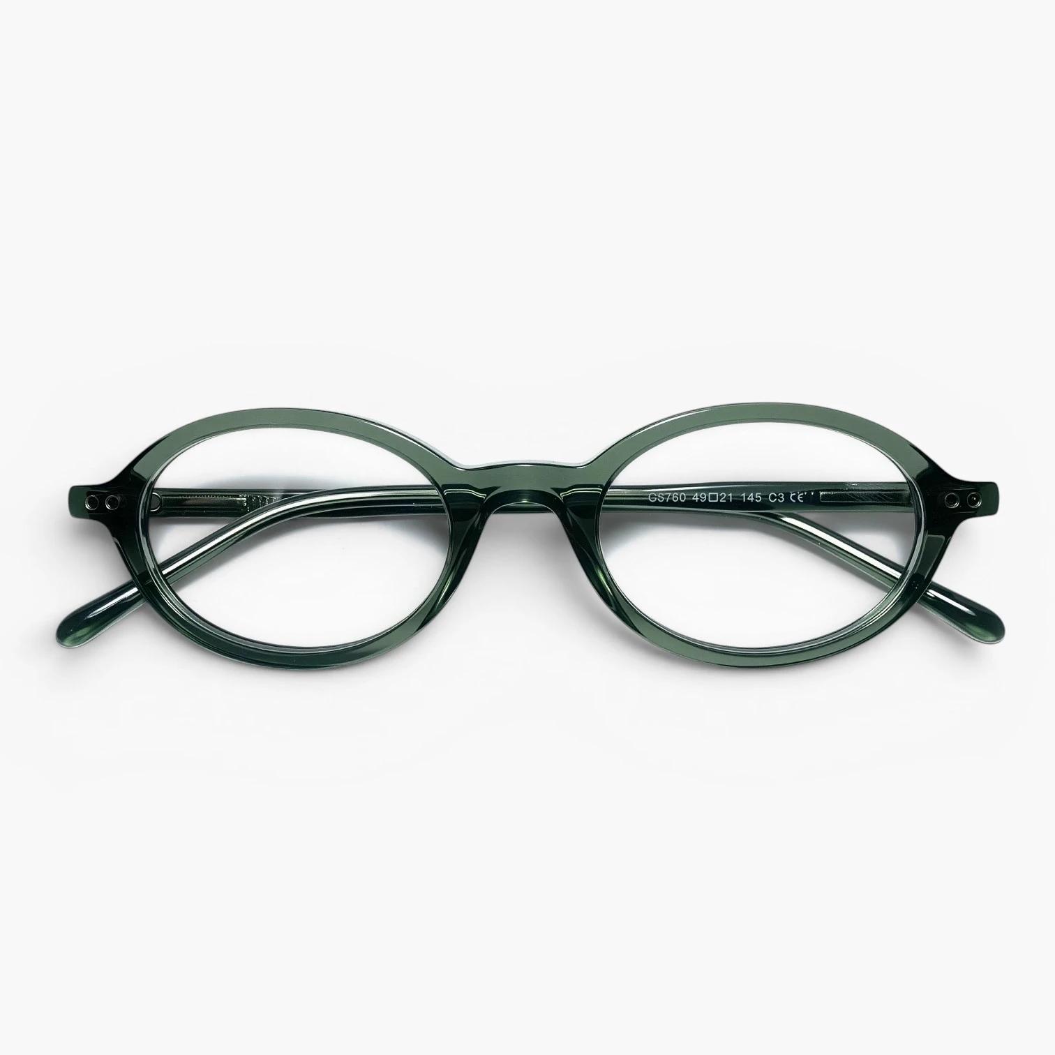 Lunettes ovales Luneti Linda couleur Eucalyptus - monture pliée
