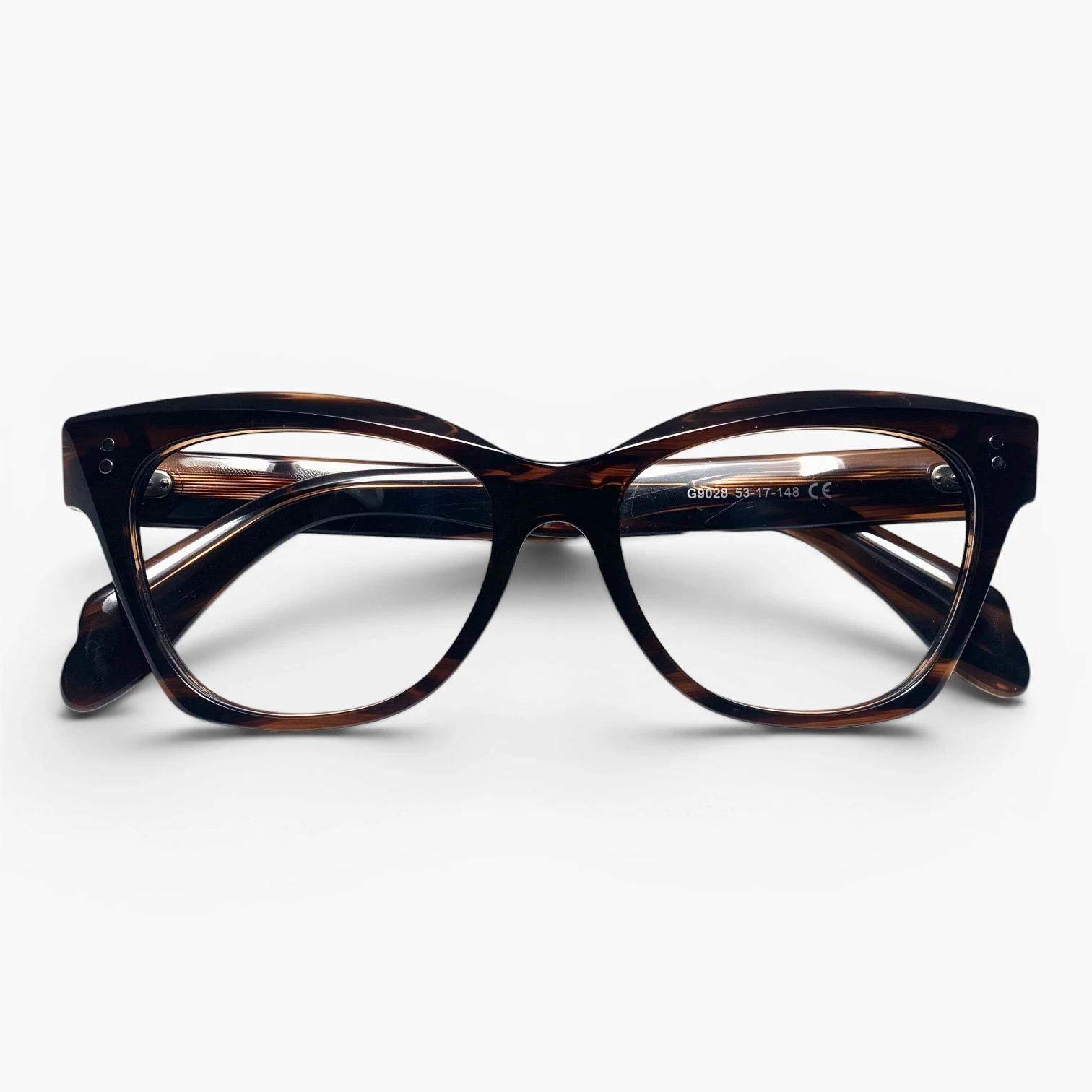 Lunettes cat eye Luneti Emmy couleur Burnt Umber - monture pliée