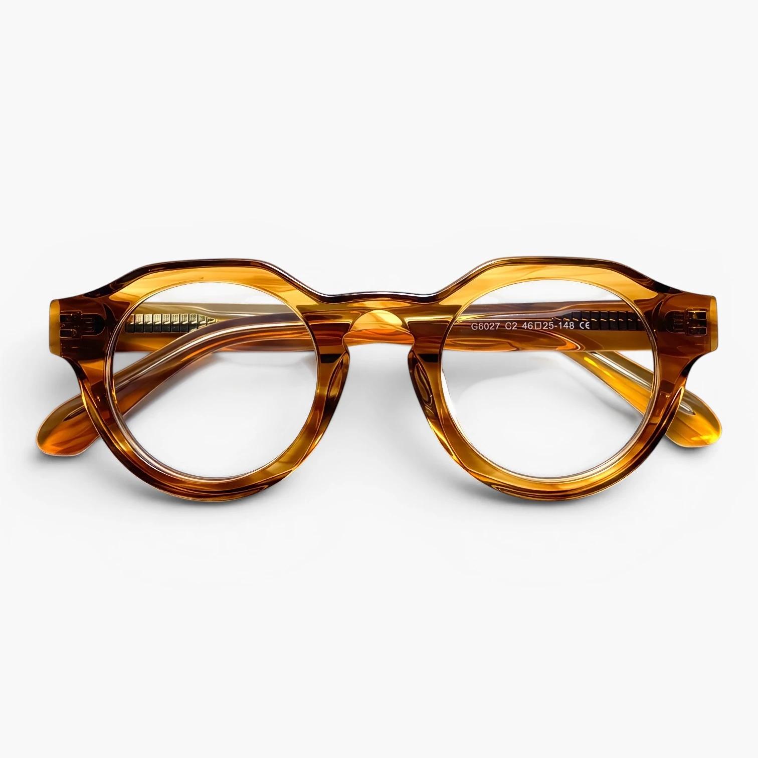 Lunettes rondes Luneti Antony couleur Golden Horn -monture pliée