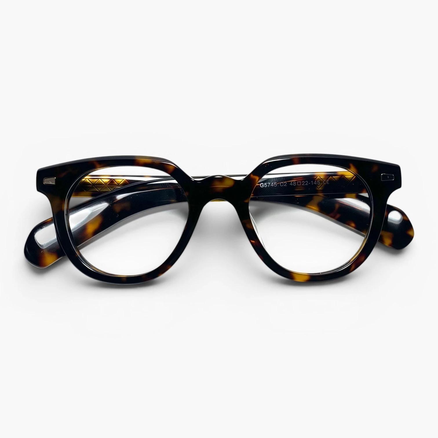 Lunettes rondes Luneti Khloe couleur Havana Tortoise - monture pliée