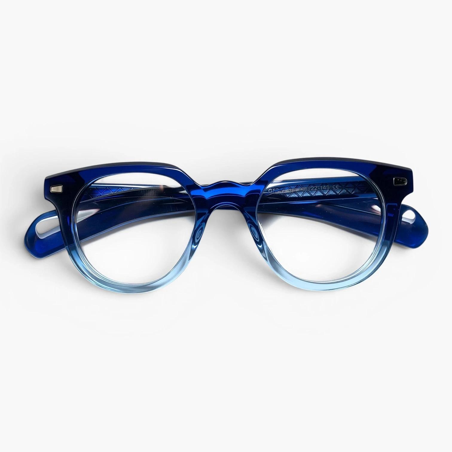Lunettes rondes Luneti Khloe couleur Indigo Horizon - monture pliée
