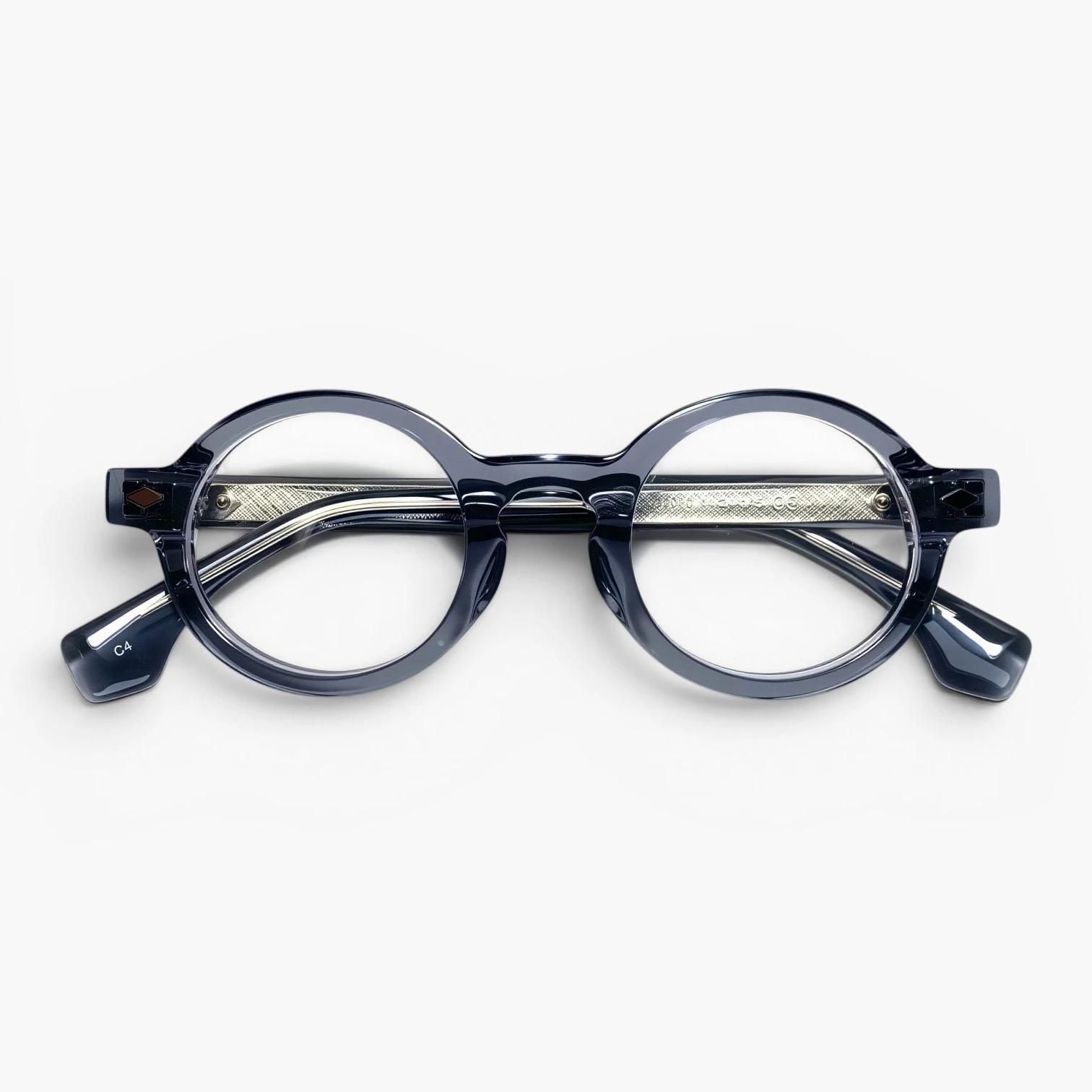 Lunettes rondes Luneti Andrea couleur Midnight Slate - monture pliée