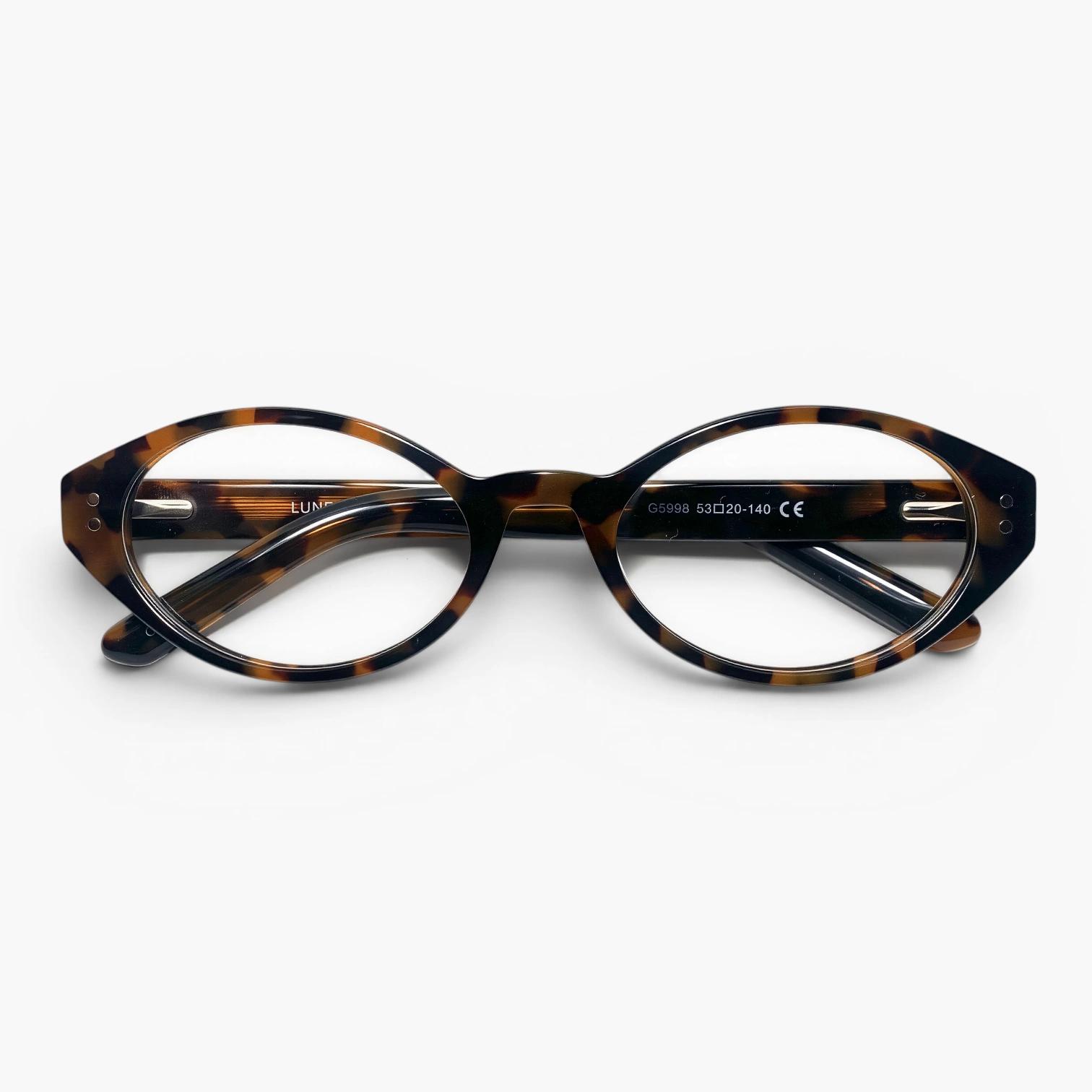 Lunettes ovales Luneti Ariel couleur Havana Tortoise - monture pliée