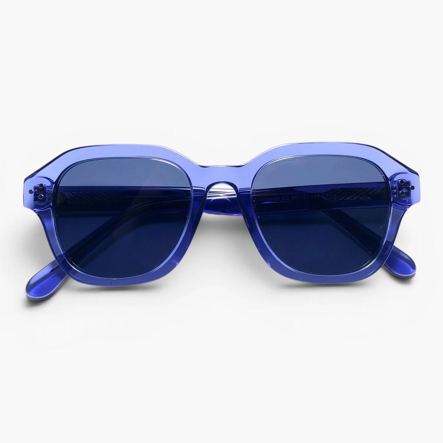 Lunettes geometrique Luneti Brielle couleur Electric Iris - monture pliée